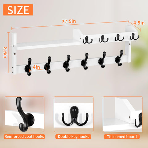 GODDGITT dual-hook coat rack ideal for coats and bags