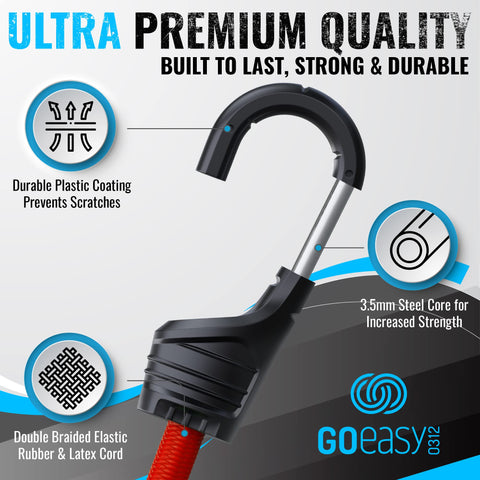 GOEASY0312 24-inch bungee cord with hooks keeps loads stable during transport