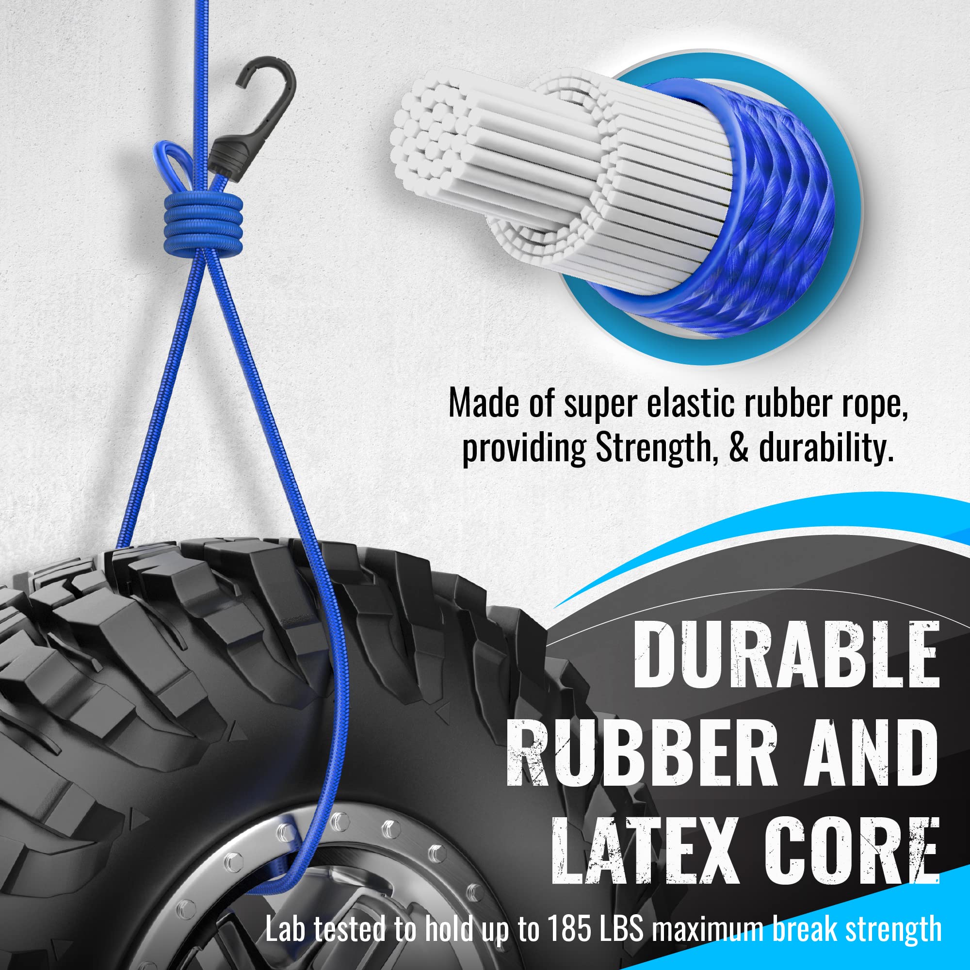 GOEASY0312 32-inch bungee cord with hooks ideal for rugged securing