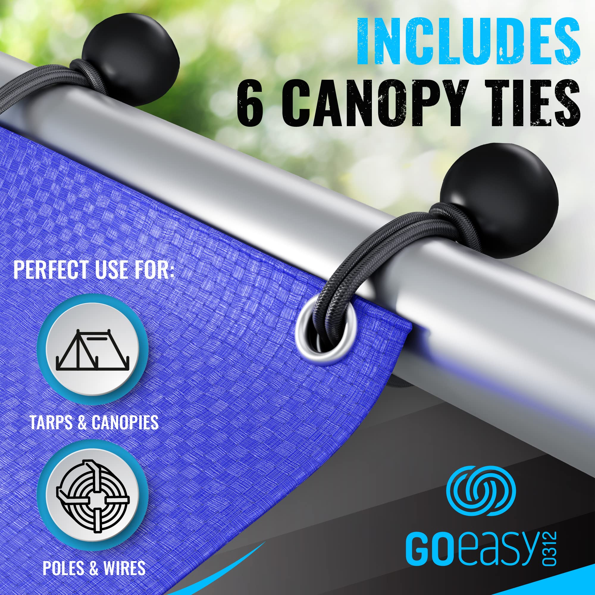 GOEASY0312 8-inch canopy ties for sun protection and stable shade setups