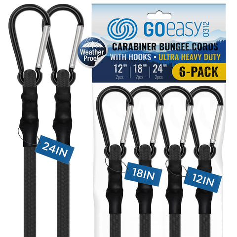 GOEASY0312 carabiner-bungee 12-inch cord securing cargo on the move