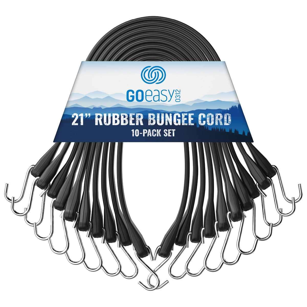 GOEASY0312 rubber bungee cords with hooks securing cargo quickly.