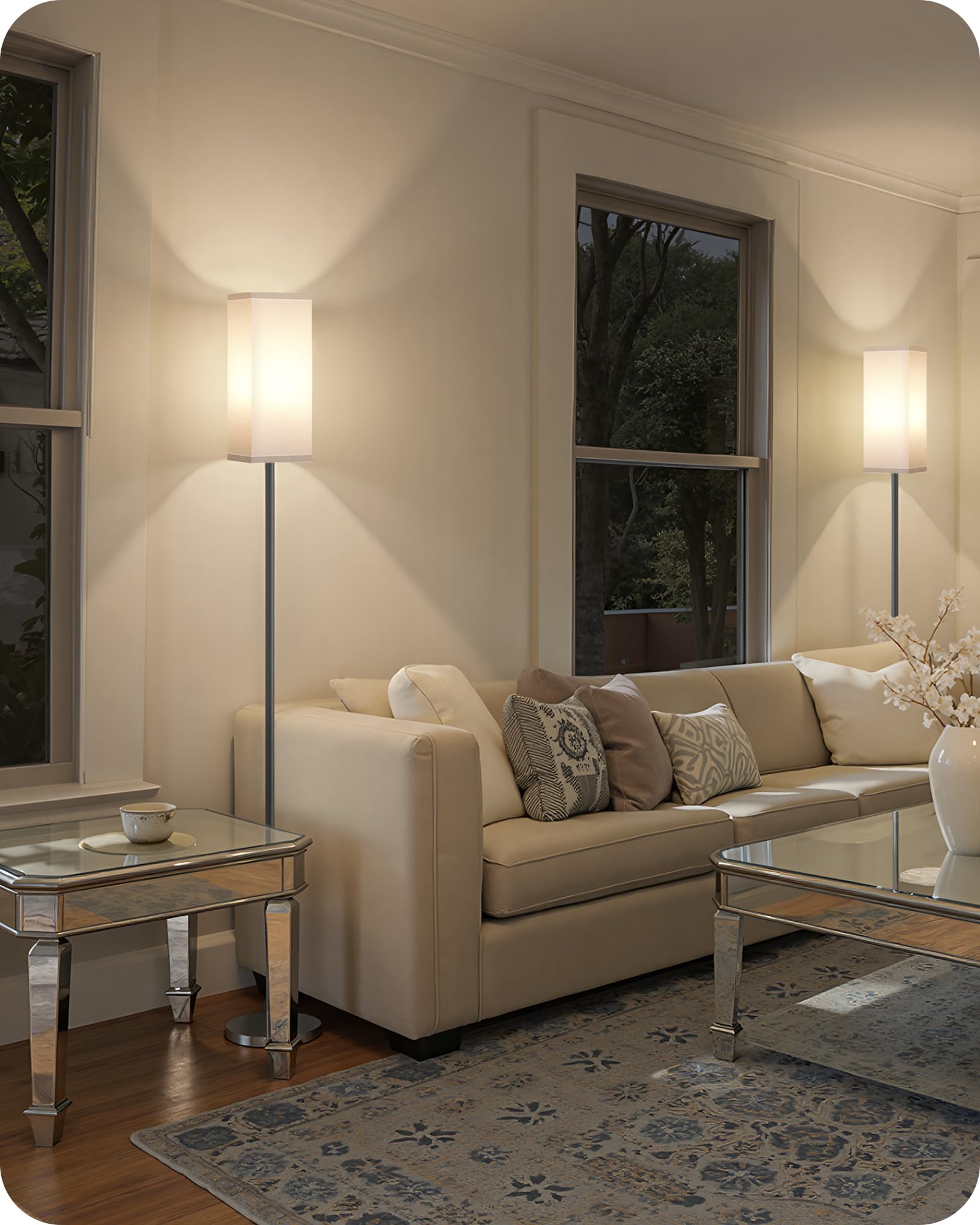 GOEBLESON floor lamp bedroom ambience with gentle illumination.