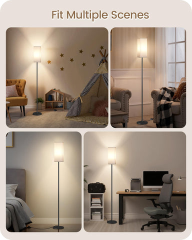 GOEBLESON floor lamp in a living room setup with soft light.