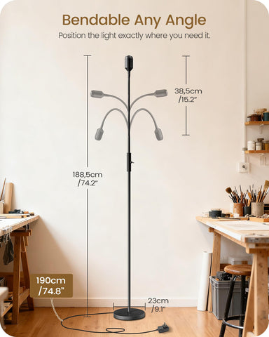 GOEBLESON Goebleon adjustable beam focuses or widens light for activities.