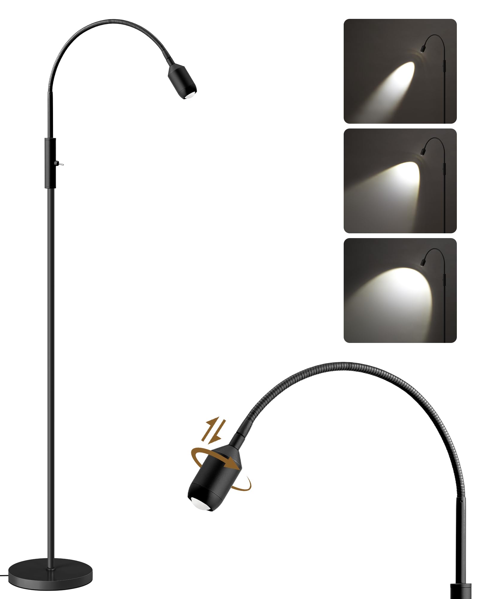 GOEBLESON Goebleon base lamp shows a stable 4.6-lb base for safety.