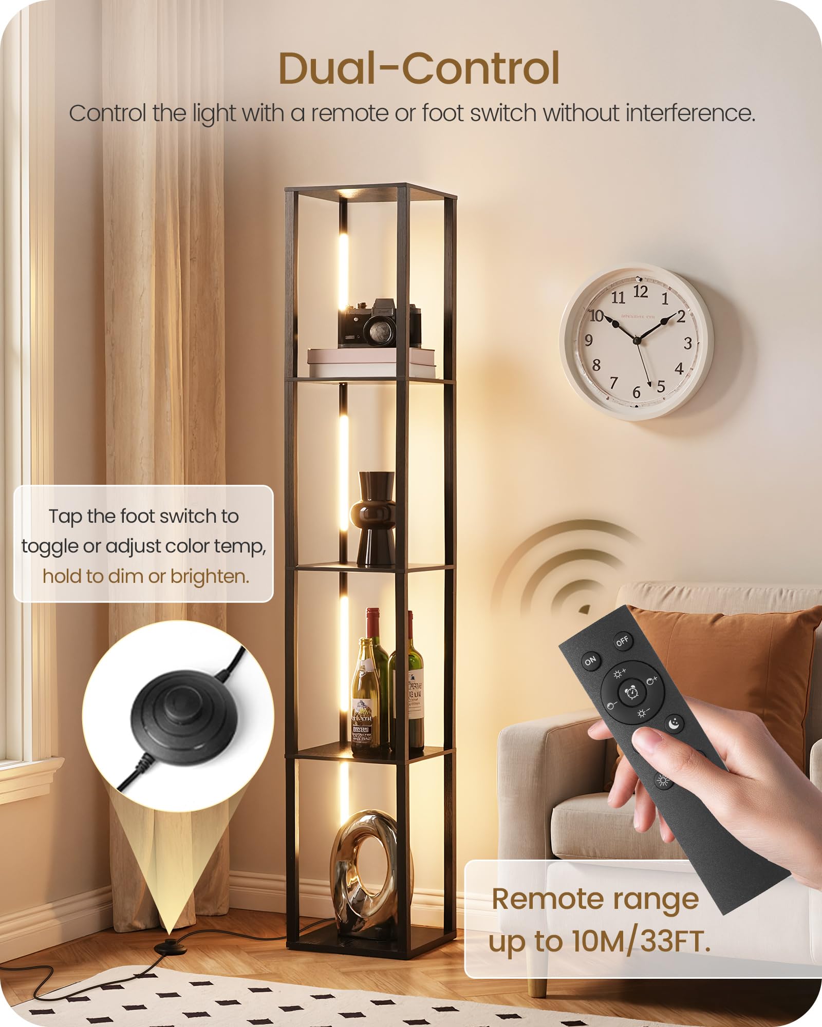 GOEBLESON 360-degree rotating light poles direct illumination where you need it.