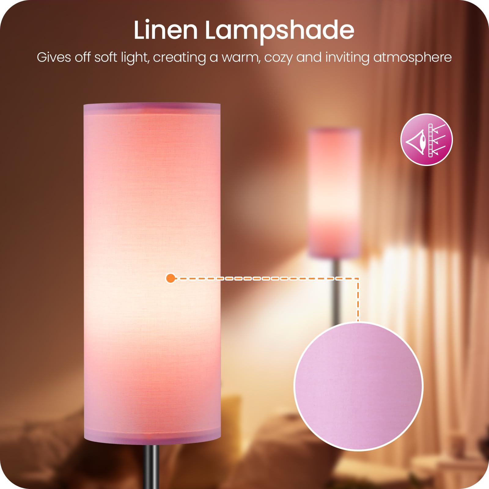 Goebleson 64.4 inch floor lamp base fits tight corners