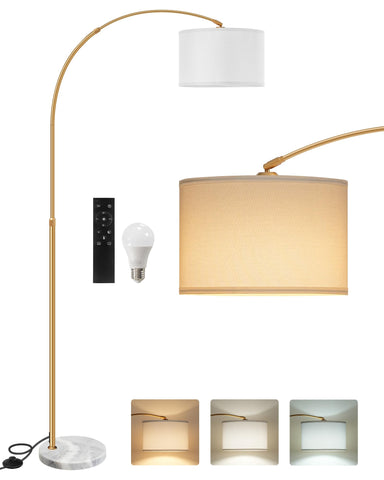 GOEBLESON arc floor lamp marble base texture unique to each unit