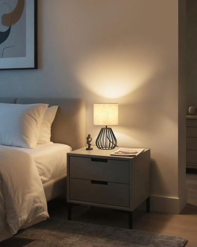 Goebleson bedside lamp provides cozy ambiance on nightstands
