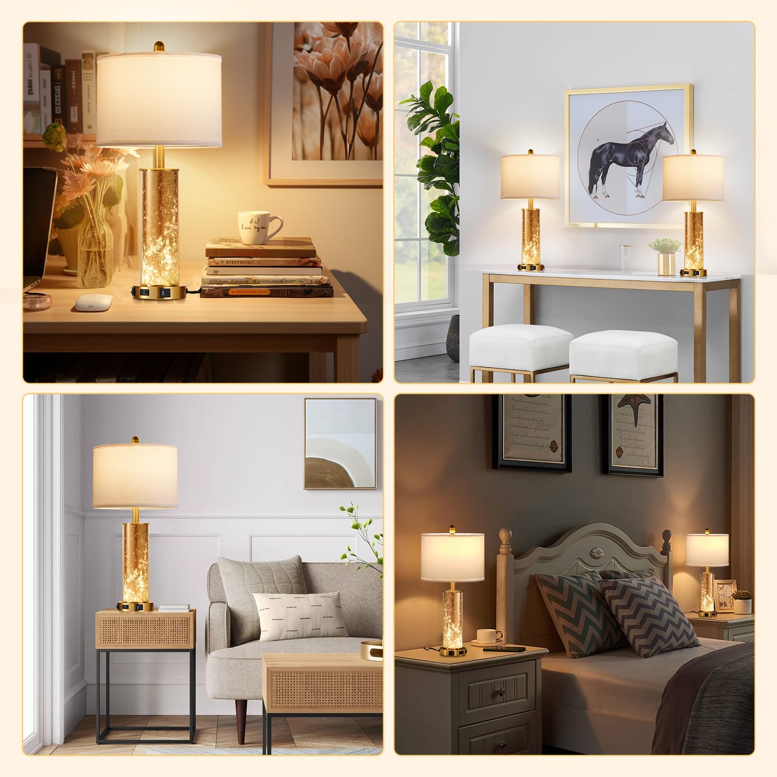 GOEBLESON bulbs included ensure quick setup and immediate warm light