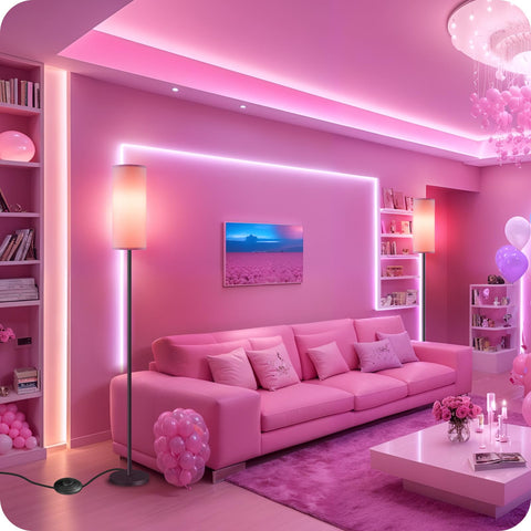 Goebleson corner lamp enhances living room or bedroom