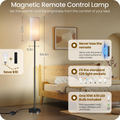 GOEBLESON floor lamp with foot switch for hands-free on off