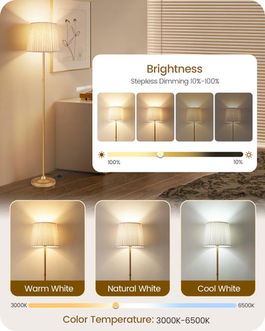 Goebleson 10W included LED bulb delivers adjustable brightness for reading or relaxing.