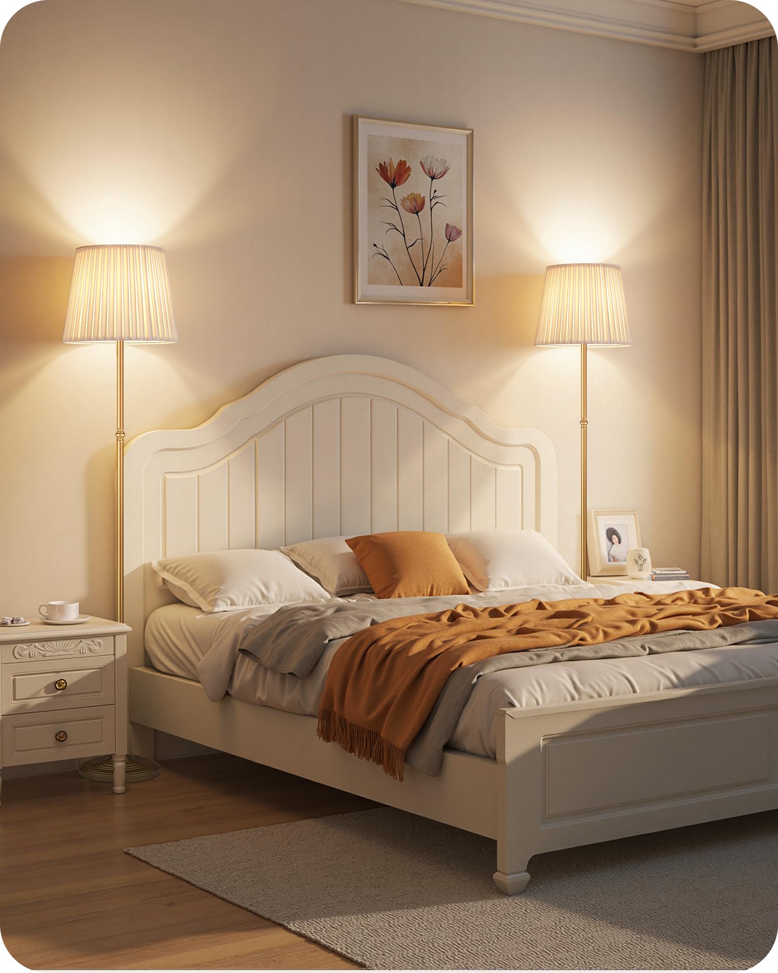 Goebleson floor lamp offers color temperature from warm 3000K to cool 6500K.