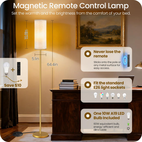 GOEBLESON floor lamp featuring foot switch for quick on/off from any seat.