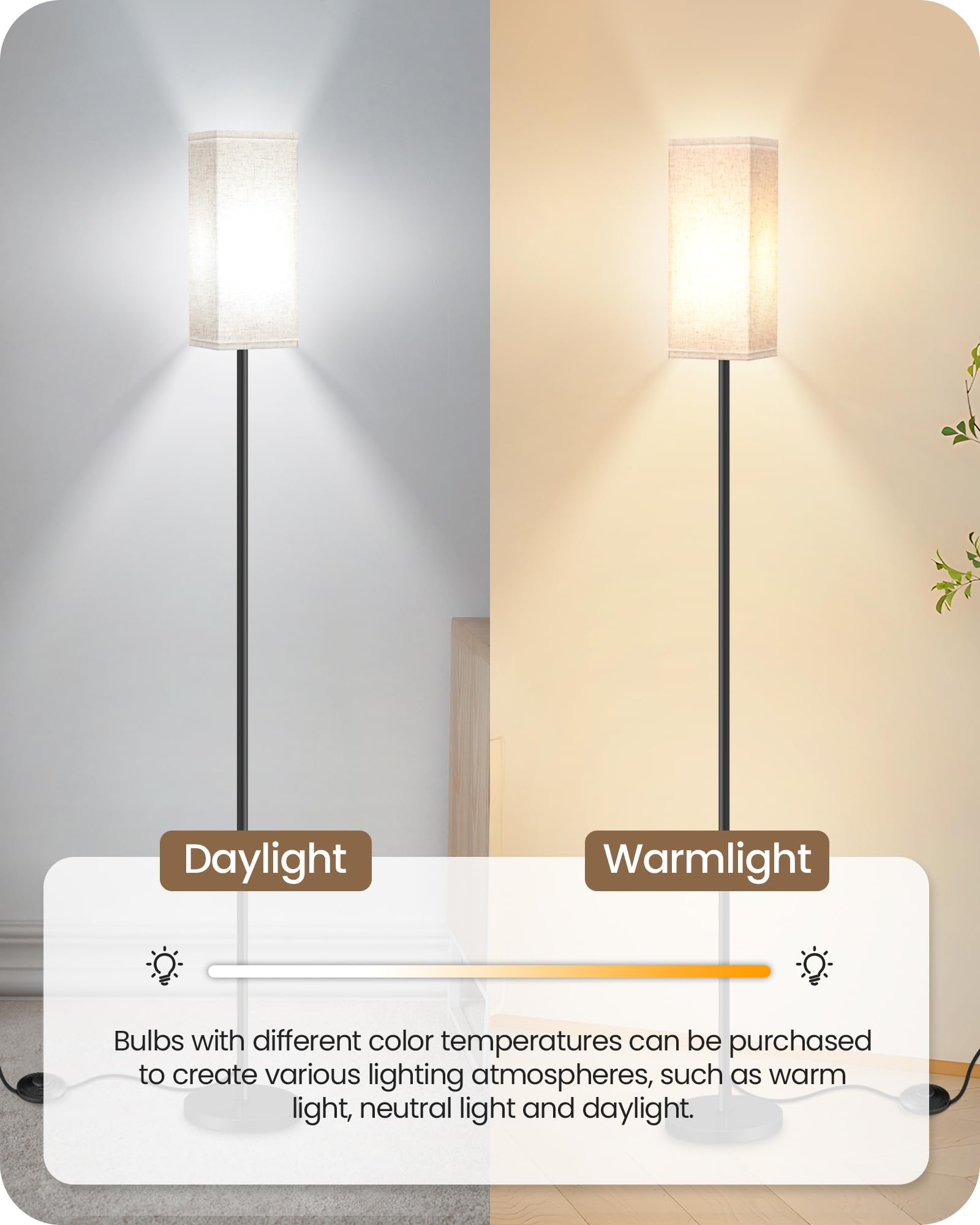 Linen shade texture on GOEBLESON lamp creates soft illumination