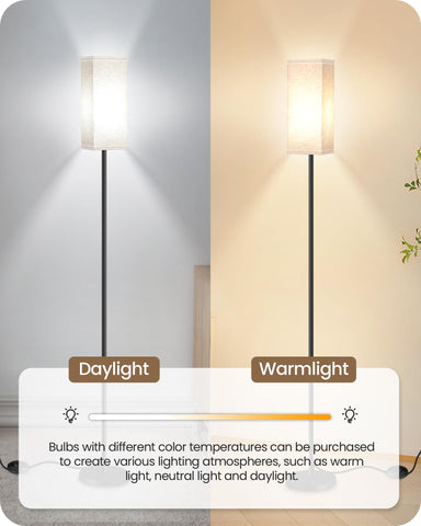 Linen shade texture on GOEBLESON lamp creates soft illumination