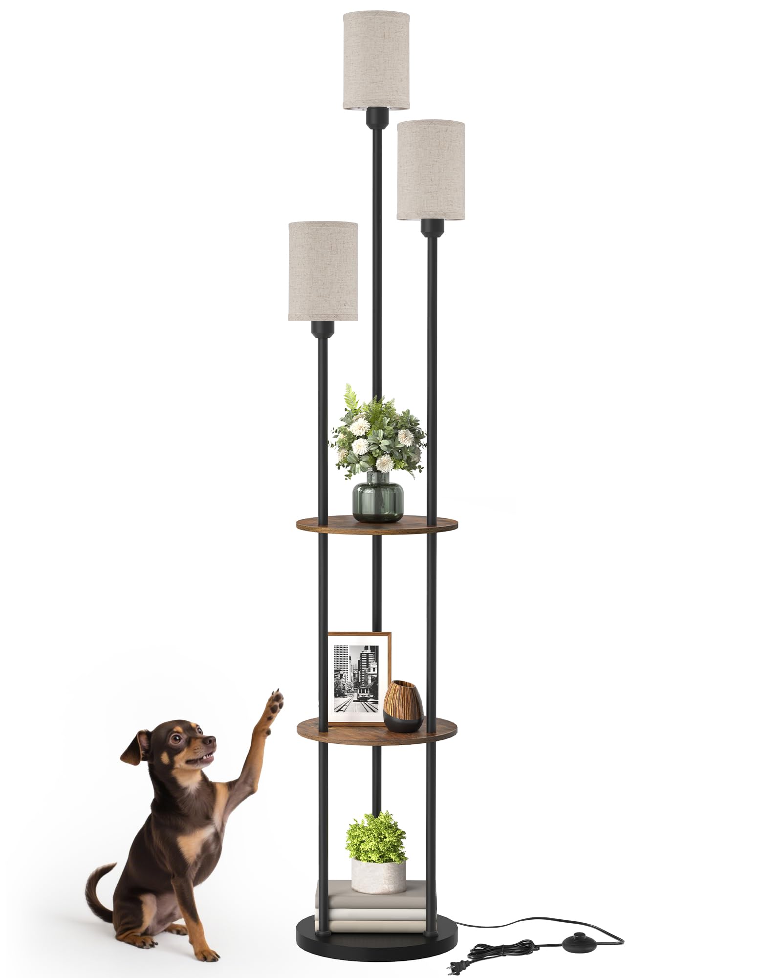 GOEBLESON floor lamp in a living room setup illustrates versatile lighting