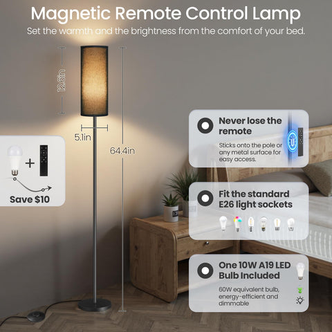 GOEBLESON lamp remote magnet attached to the pole for quick access