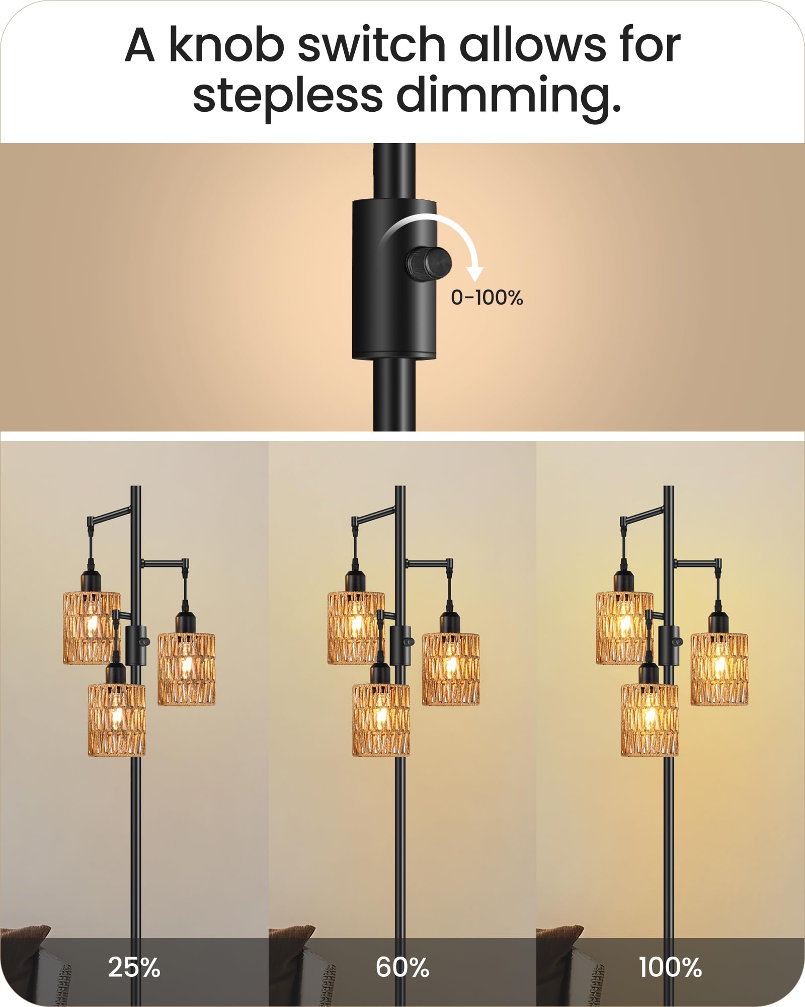 GOEBLESON warm 2700K light provides cozy atmosphere for evenings at home.