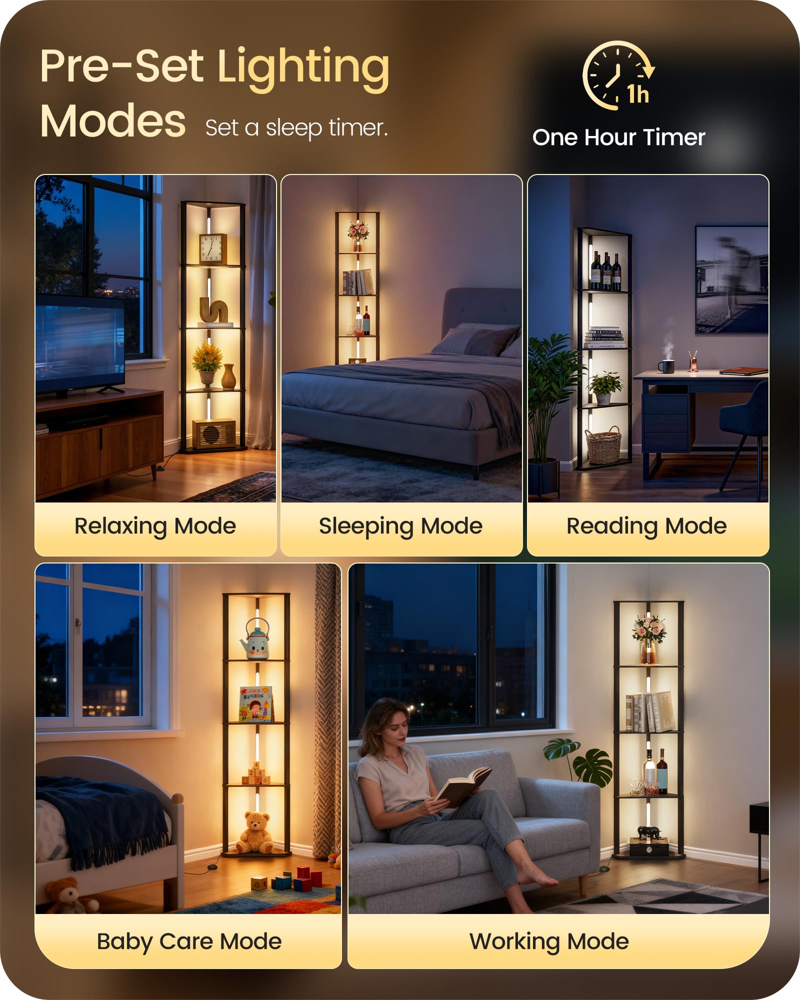 GOEBLESON foot switch enables hands-free brightness and color changes.