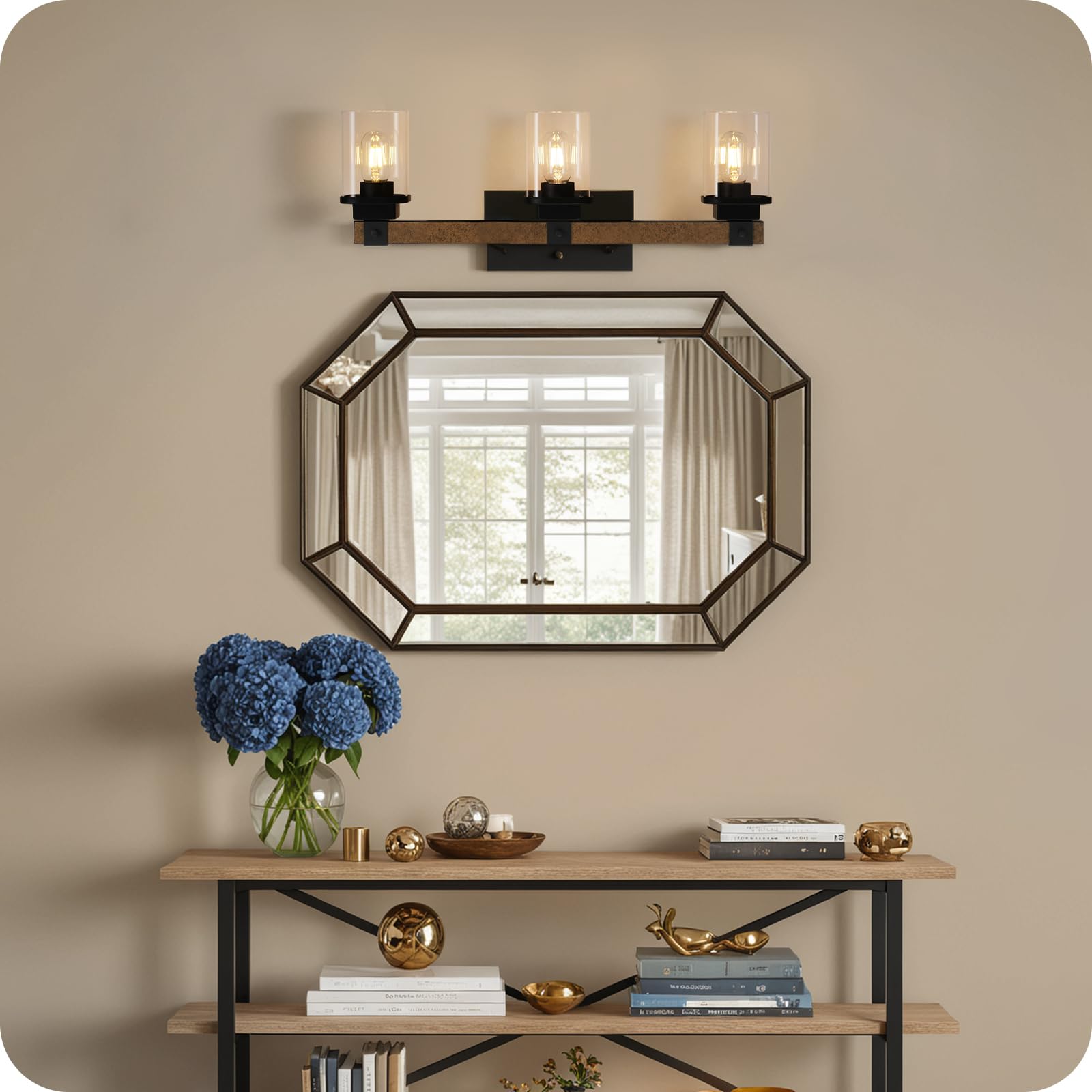 GOEBLESON FS08BD05 matte black accents complement rustic and modern decor
