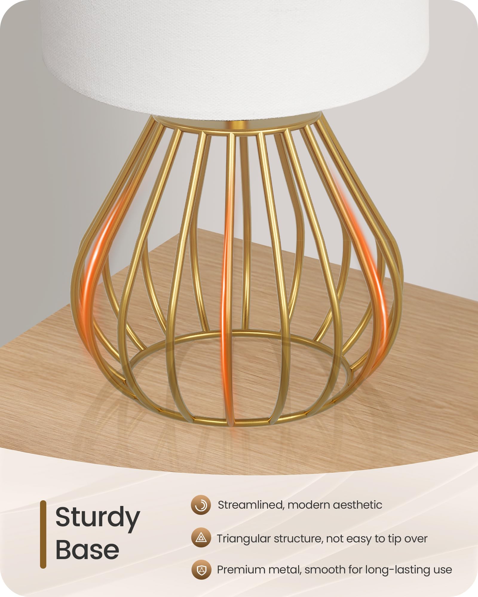 GOEBLESON gold table lamp compact desk light for small spaces