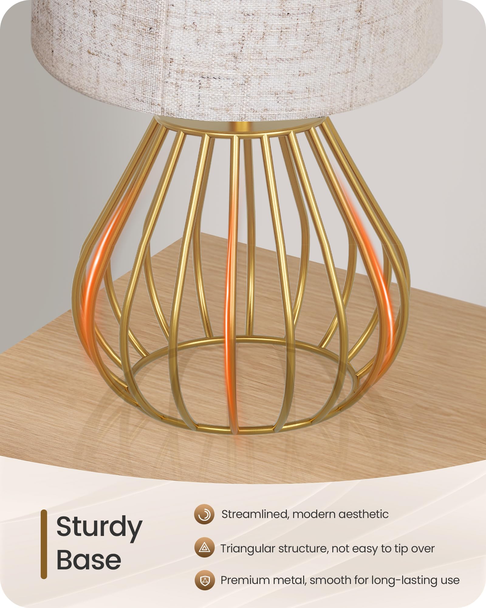 GOEBLESON Gold Table Lamp desk setup for focused tasks.