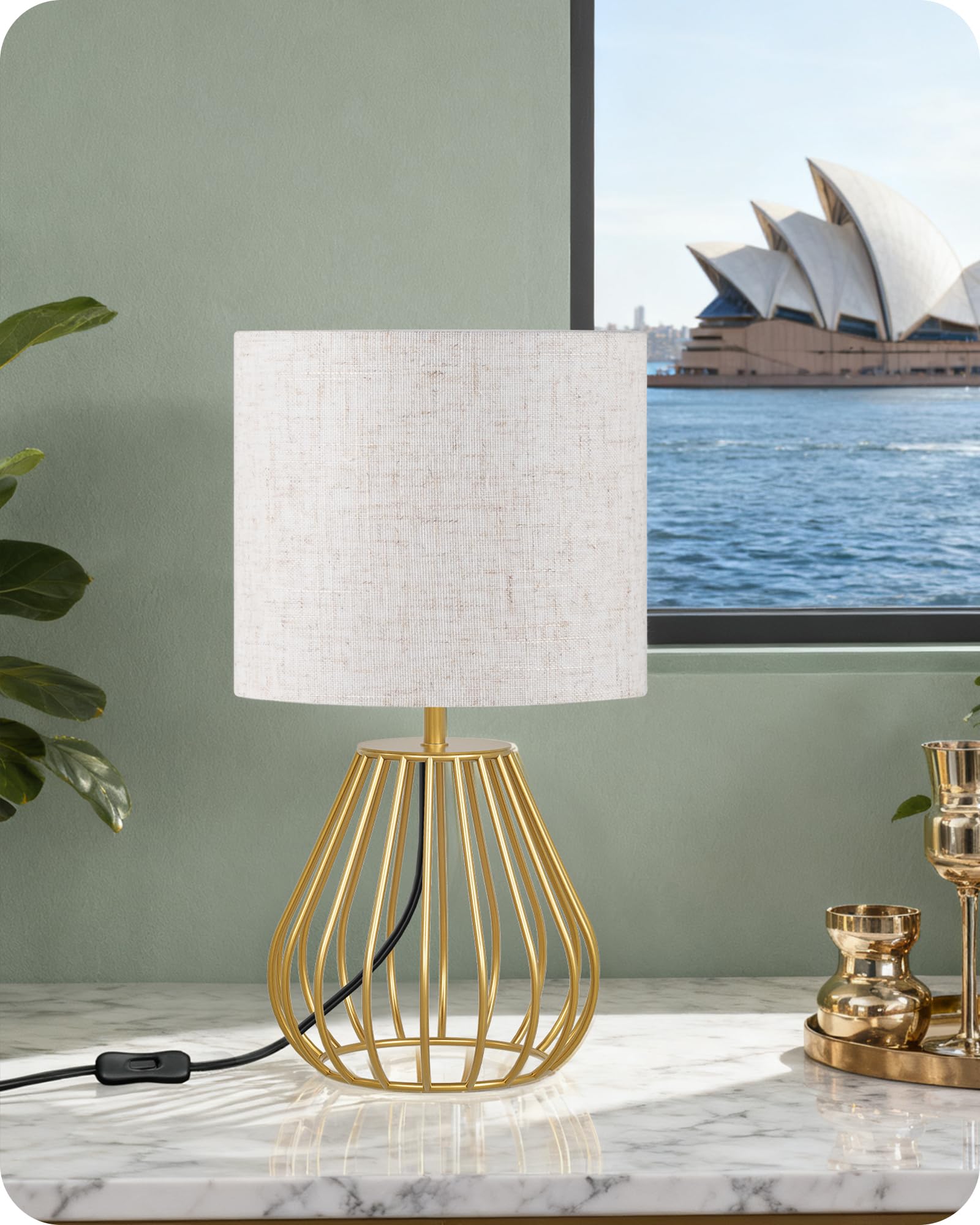 GOEBLESON Gold Table Lamp modern design suits stylish interiors.