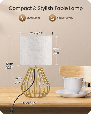 GOEBLESON Gold Table Lamp teardrop design complements modern and vintage decor.