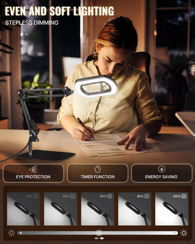 Goebleson LED lamp head controls for brightness and color temperature