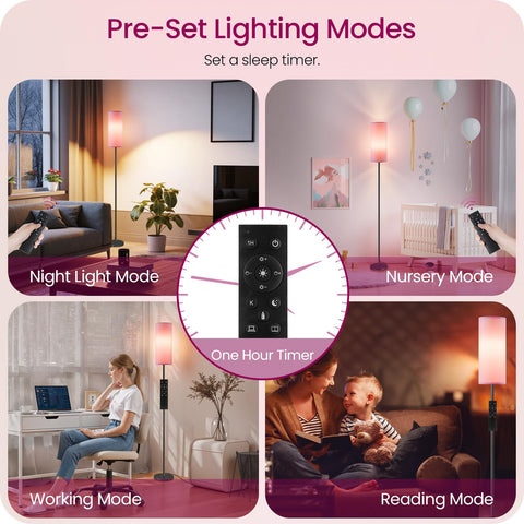 Goebleson pink linen shade diffuses warm light