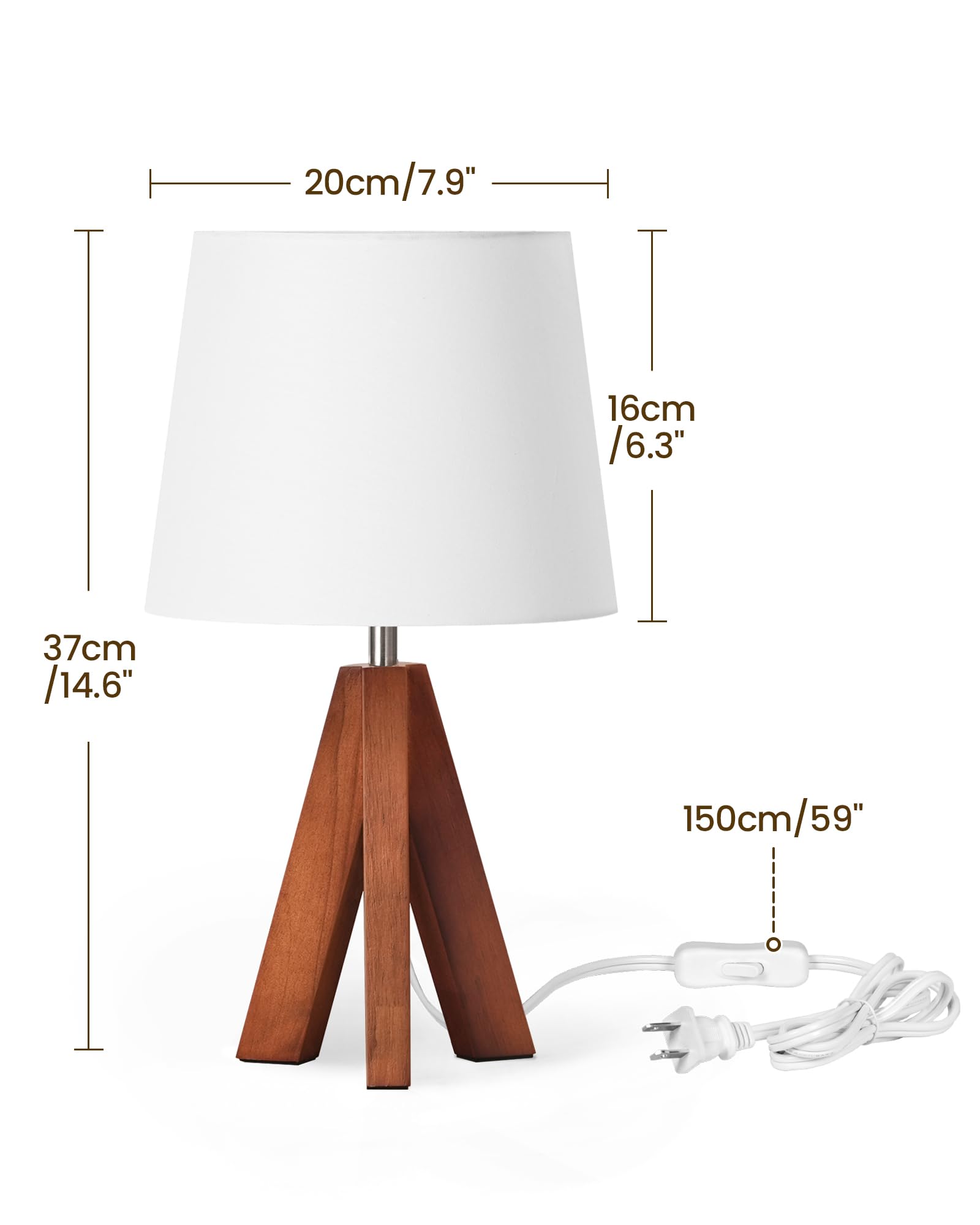 GOEBLESON mid-century wood tripod design suits modern interiors.