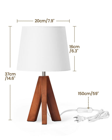 GOEBLESON mid-century wood tripod design suits modern interiors.