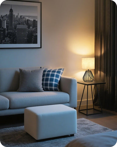 Goebleson lamp fits bedrooms, living rooms, and offices with style