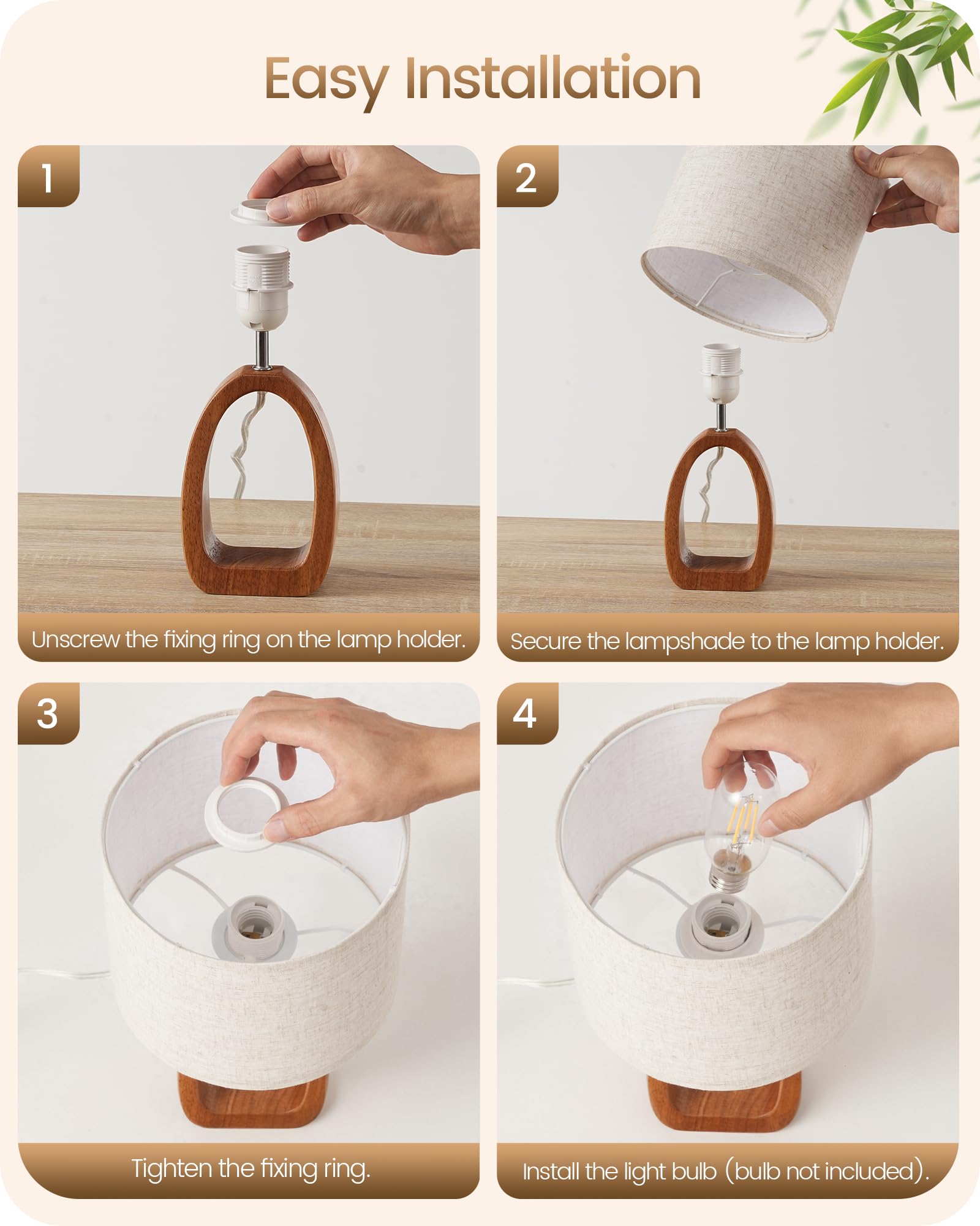 GOEBLESON nightstand lamp on a neat dresser setup