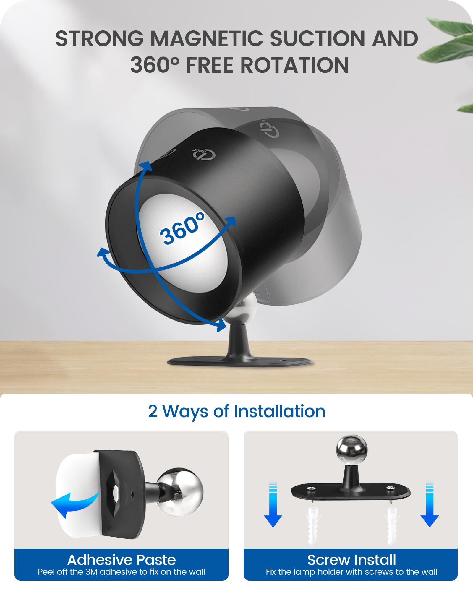 GOEBLESON dual-control lights with timer add flexible nighttime use