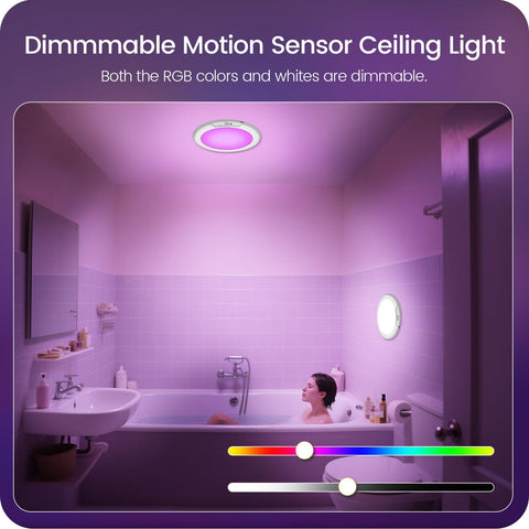 GOEBLESON RGBW color-changing shower light enhances mood with adjustable hues and dimming.