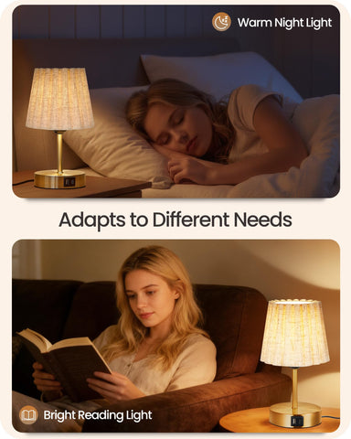 Wave-shade texture softens light for comfortable illumination