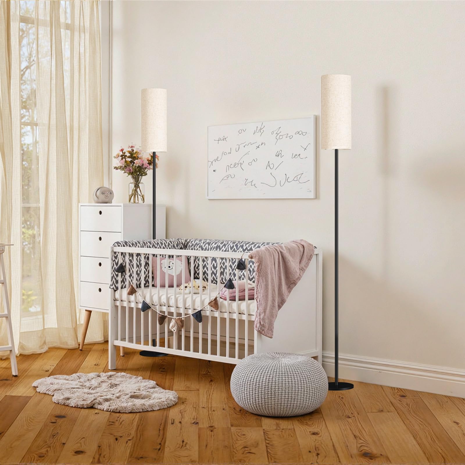 GOEBLESON tall corner lamp creates inviting ambiance in any space.