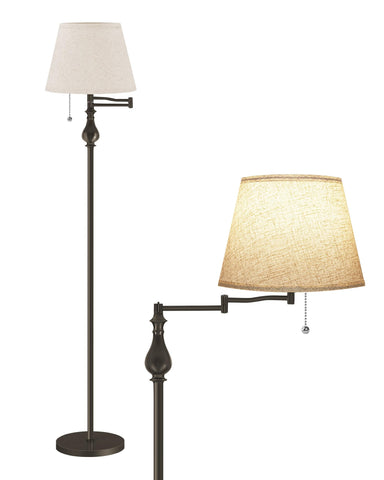 GOEBLESON vintage floor lamp with a 61-inch arm for focused reading light.