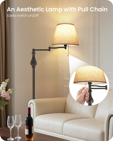 GOEBLESON beige shade creates warm ambient lighting in living spaces.