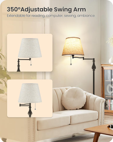 GOEBLESON brown teardrop-post lamp adds vintage charm and stable support.