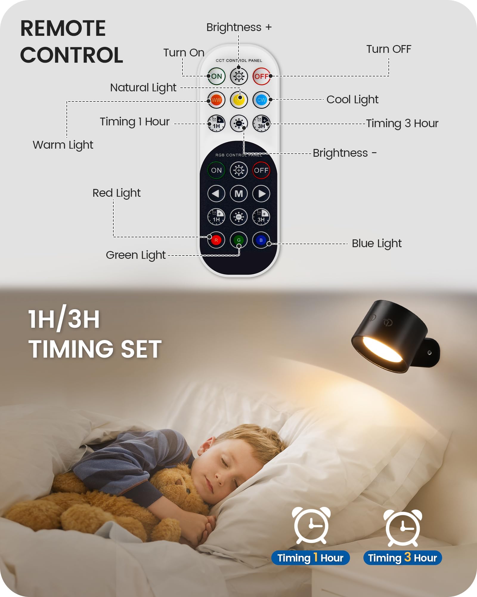 GOEBLESON rechargeable battery sconce delivers long runtime after each charge