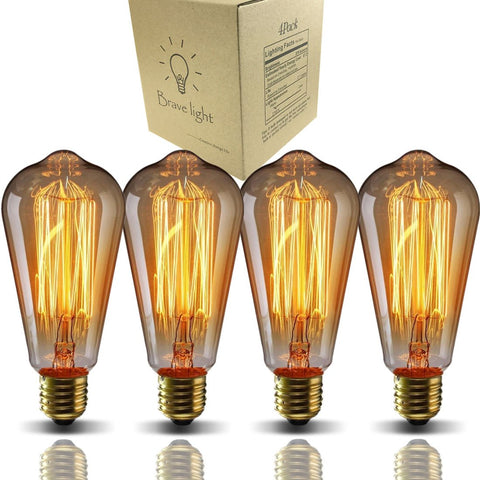 GOENDR E26 Edison bulb featuring ST64 vintage filament for warm home lighting