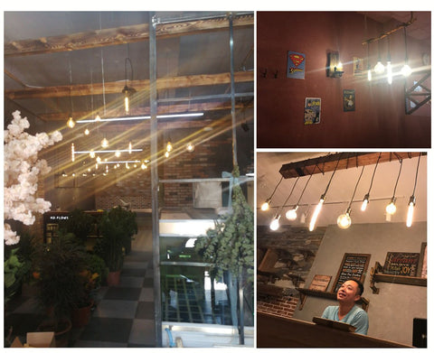 GOENDR industrial pendant lighting bulb for cafes and hotels, enhances atmosphere