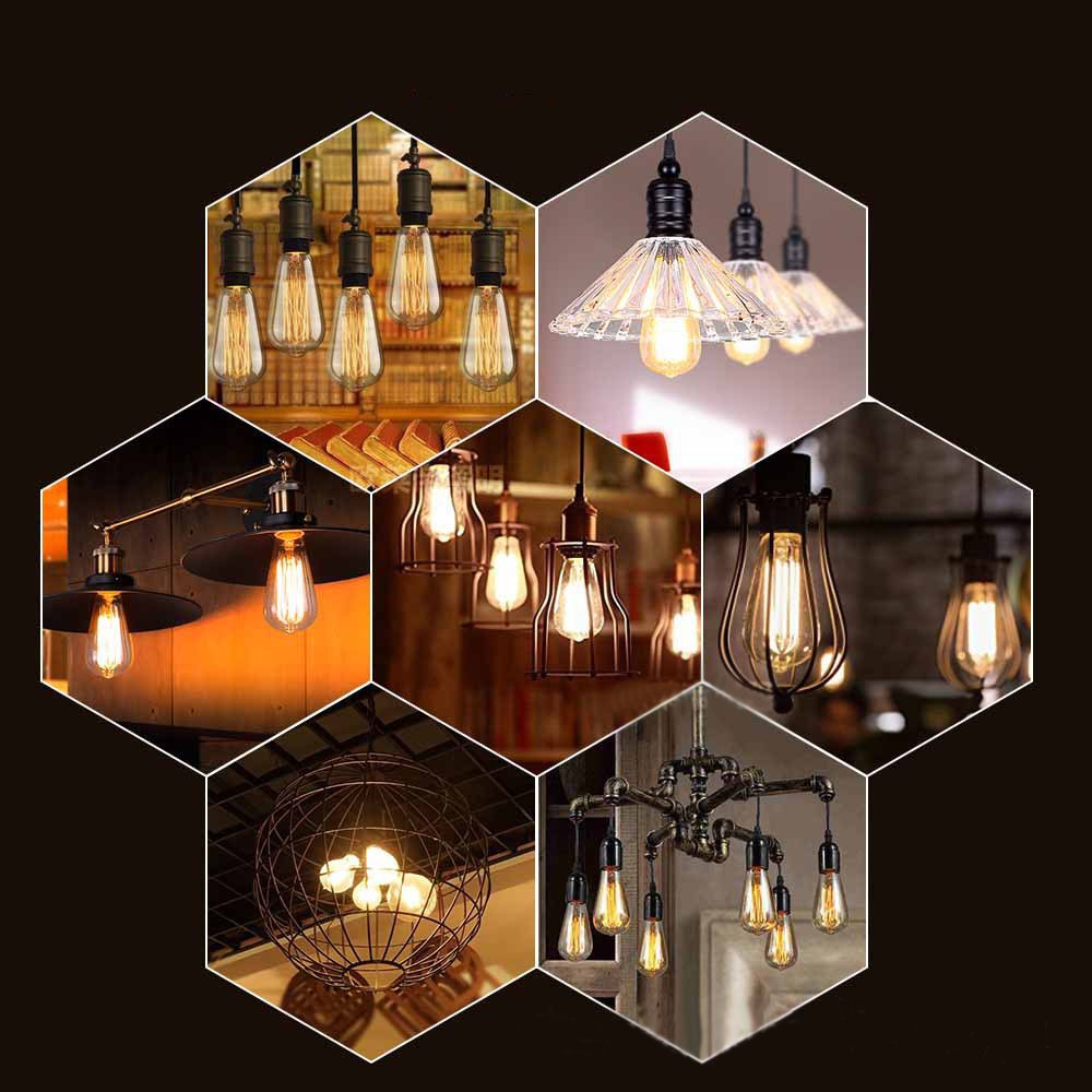 GOENDR kitchen or dining area decor with vintage amber bulbs
