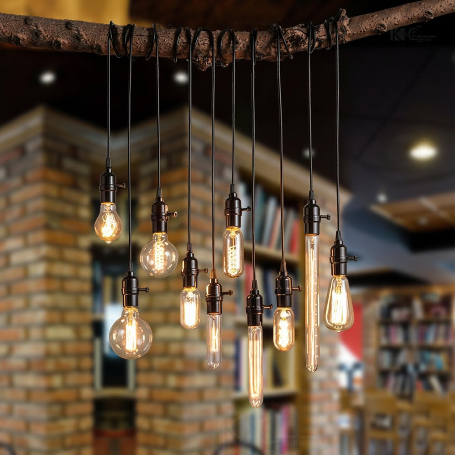 GOENDR vintage style pendant light with warm filament glow