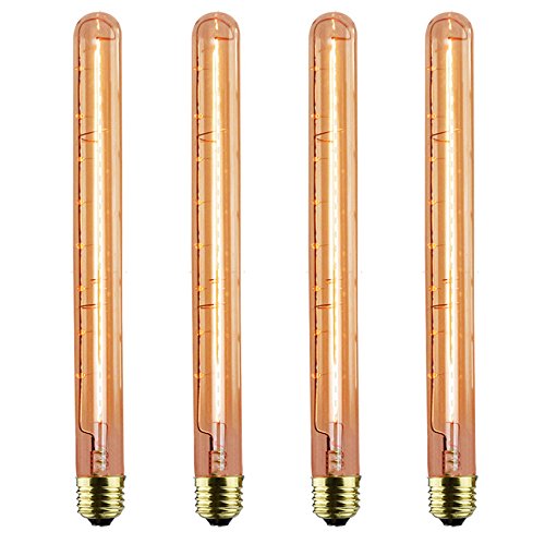 GOENDR T300 long light bulb with amber glass for vintage wall sconces, warm ambiance